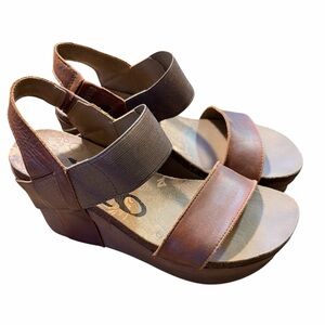 OTBT Bushnell Platform Wedge Sandals – Pewter - Size 8